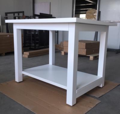 Minimalist White Double - Shelf Display Table for Products