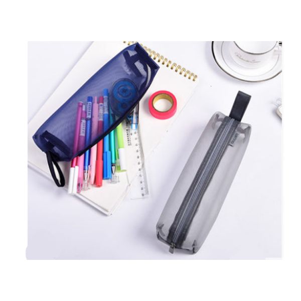 Pen bag creative personality net transparent storage bag junior high school students pen bag makeup bags