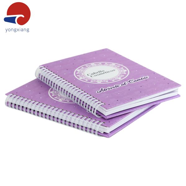Full Color Custom Weekly Planner Purple Spiral Notebook Features Drawstring And Functional Pocket
