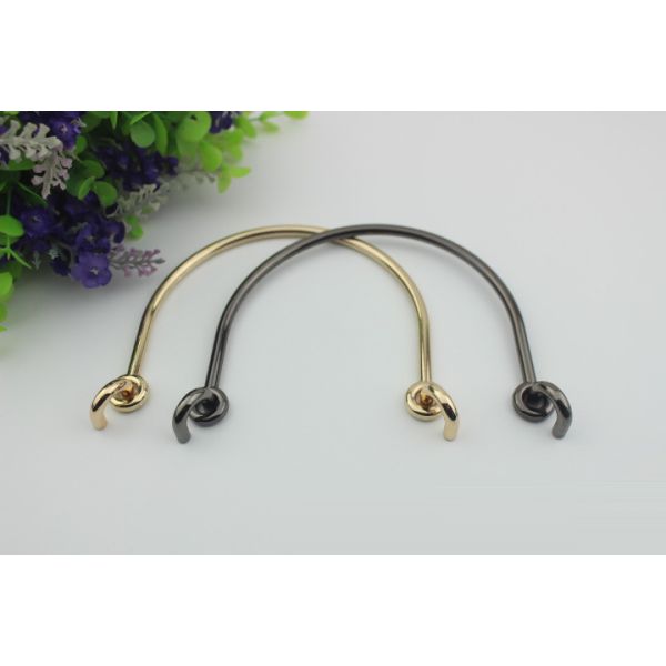 Women fashion top quality shoulder bag hardware light gold & gunmetal color 125 mm length bag handle metal accessories