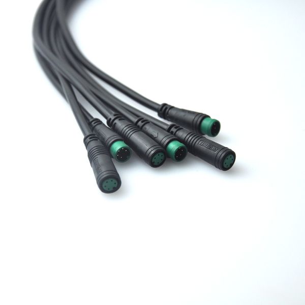 Соединители велосипеда черного водоустойчивого провода кабеля электрические приведенные для аксессуаров Эбике