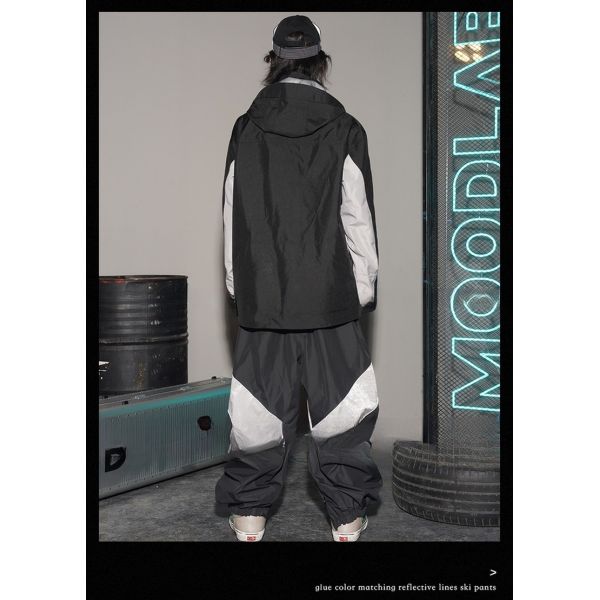 Function Windproof Waterproof Ski Pants for Sports 2023 Style Reflective Lines Ski Suit