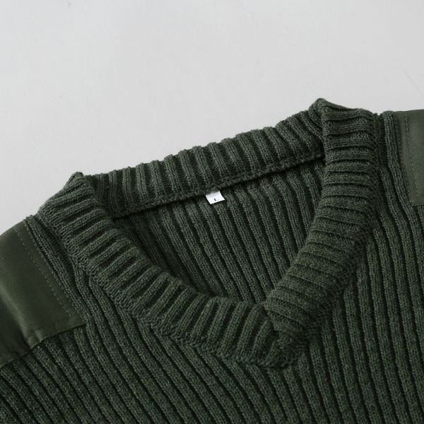 Men Olive Green Knitted Autumn Winter Keep Warm Thickness Combat Sweater Outdoor Tactical Pullover