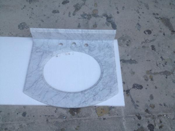 Bianco cararra white Venato marble bathroom vanity tops for hospitality rennovation