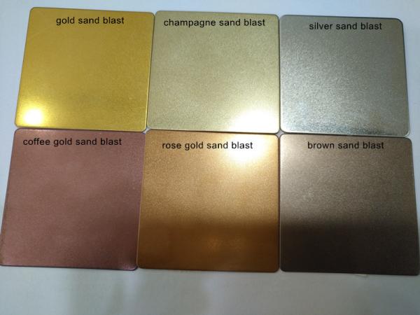 luxury pvd color brown sand blast sheet stainless steel aisi304 316 grade with laser cuting film