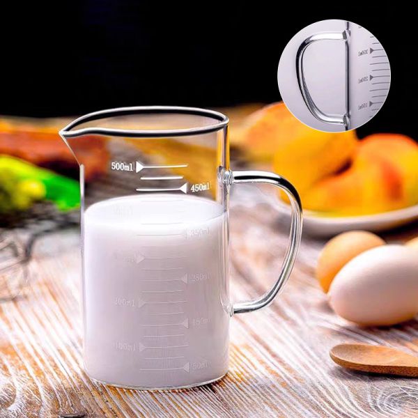 Multi Purpose Single Wall Glass Mug Heat Resistant High Borosilicate Measuring Cup