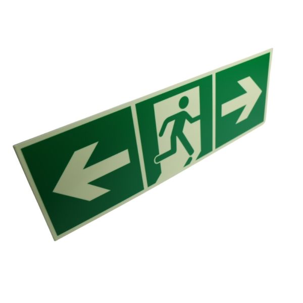 Rectangle Subway Photoluminescent Signage Fire Evacuation Door Signs