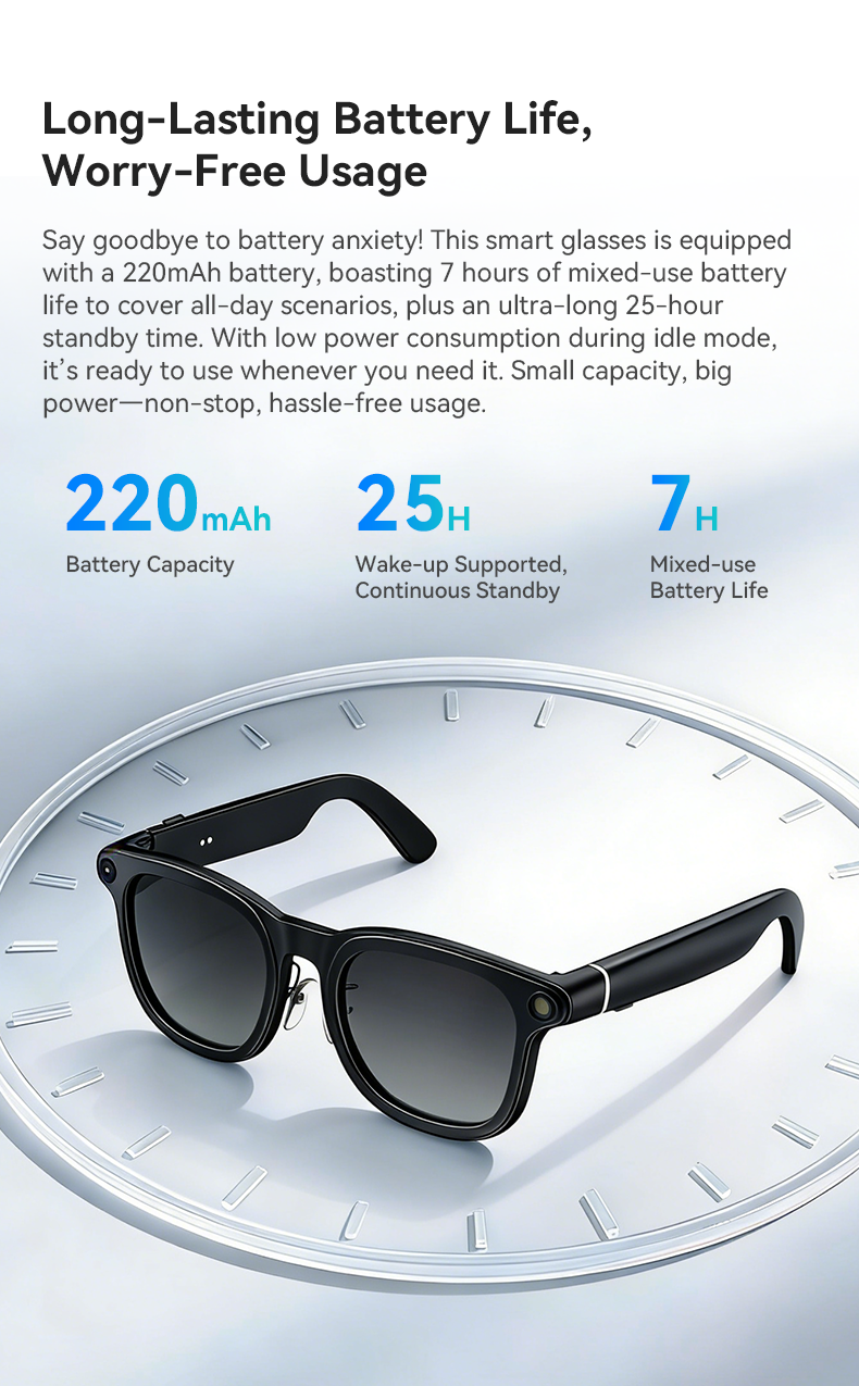 AI Smart Glasses with Bluetooth V53 Seamless Wireless Data Transfer and Device Pairing X01