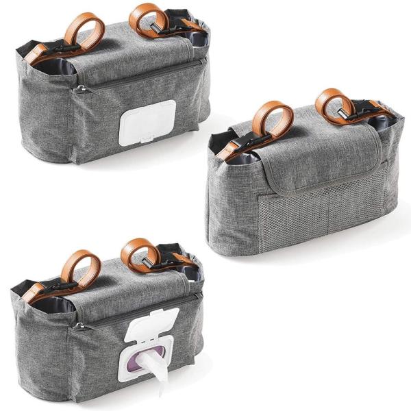 0.4kg Baby Stroller Organizer Bag with Cup Holders Insulated