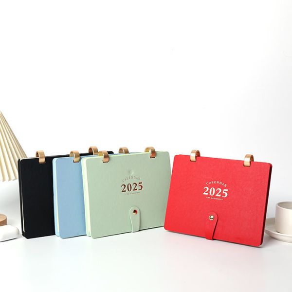 Customized Pu Leather Table Calendar Planner Agenda Diary Office Supplies