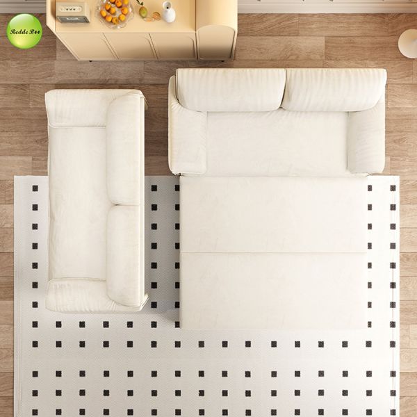 Modern Velvet Foldable Sofa Bed with 3-in-1 Convertible Design and Queen-size Sleeper Function