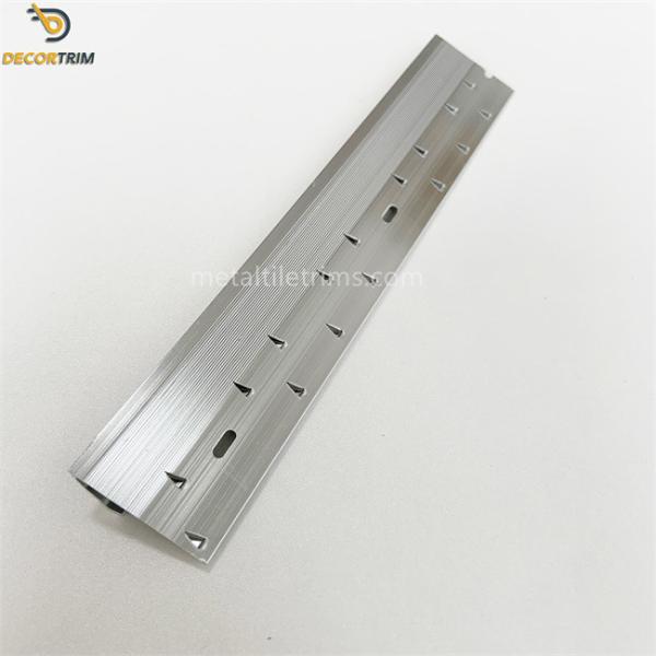 High Glossy Silver Carpet Transition Strip Aluminum Material Single Side With Nails