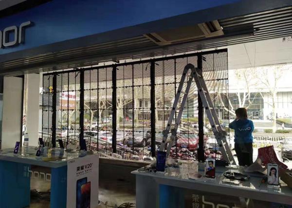 10000H Glass LED Screen , Aluminum Transparent LED Display For Window