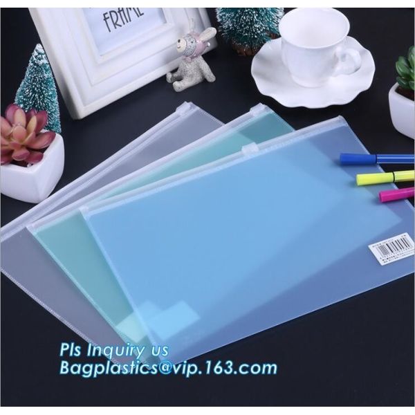 стойте вверх сумка винила сумки слайдера пвк Зиплок, сумка с Зиплок слайдера, нетоксическая сумка файла пвк А4 винила молнии слайдера ПВК