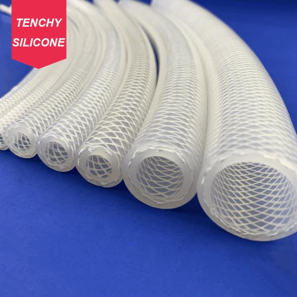 Pressure Resistant Braided Silicone Tubing Food Grade Stretchable
