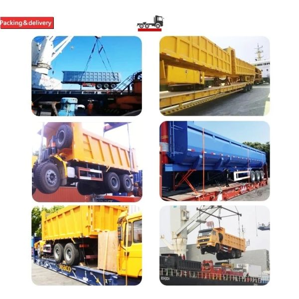 Flatbed Heavy Duty 13500X3000X1550 mm Tractor Hydraulic End Rear Tipper Dump Semi Trailer