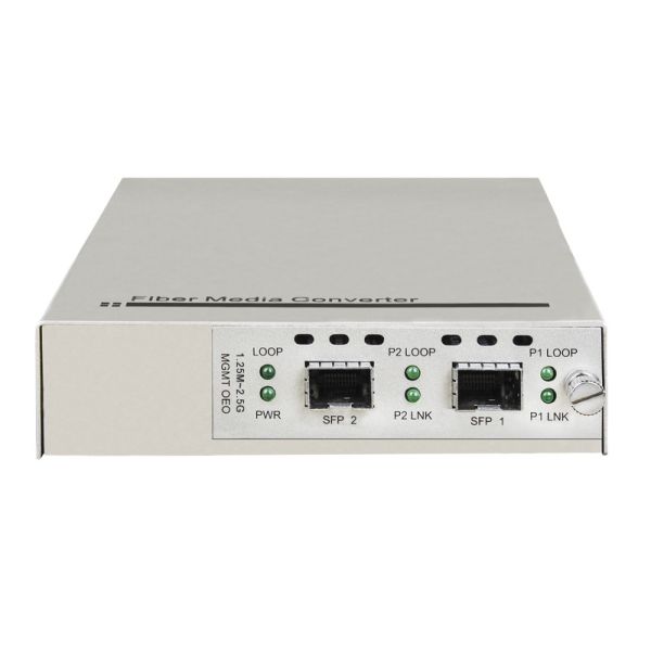 125M - 2.5G OEO Converter in 10G media Converter series / Support 2U Rack Management