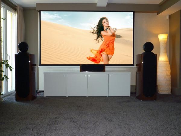 Remote Control Motorized Projector Screen 3D Fiberglass White Screen Fabric