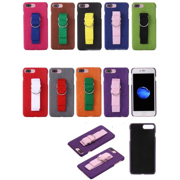 PC Colorful Canvas Wristband Back Cover Cell Phone Case For iPhone 7 6s Plus