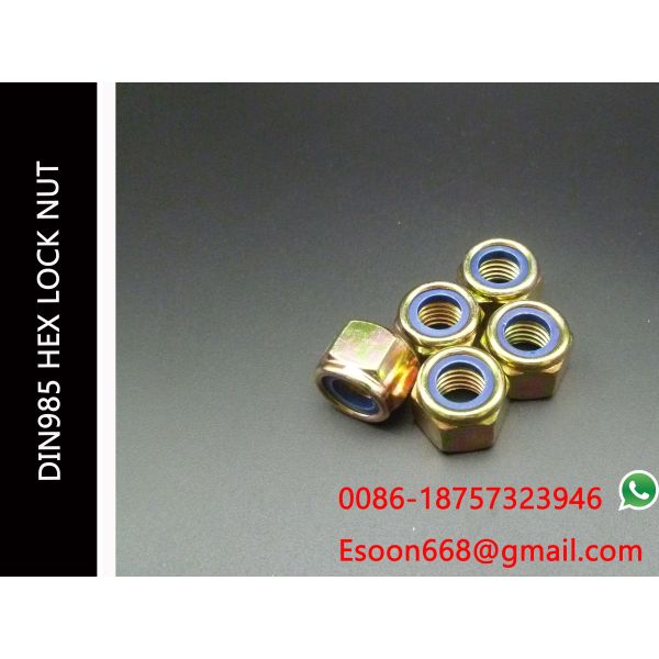M7-1.0 DIN 985 Class 8 Zinc Finish Steel Nylon Insert Lock Nut