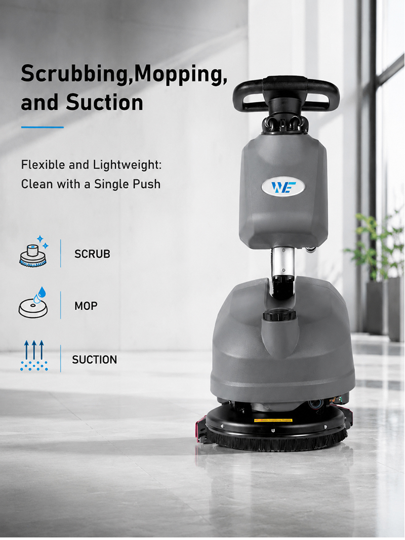 Compact Flooring Cleaning Machine Battery Powered Floor Scrubber Machine Brush Cleaner Machine