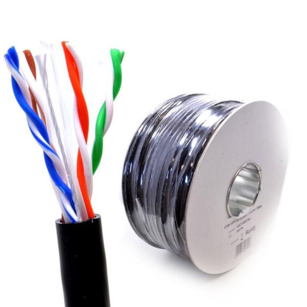 1000ft (305m) Cat6 Cable Unshielded (UTP) Solid Copper CMR Black Bulk Ethernet Cable