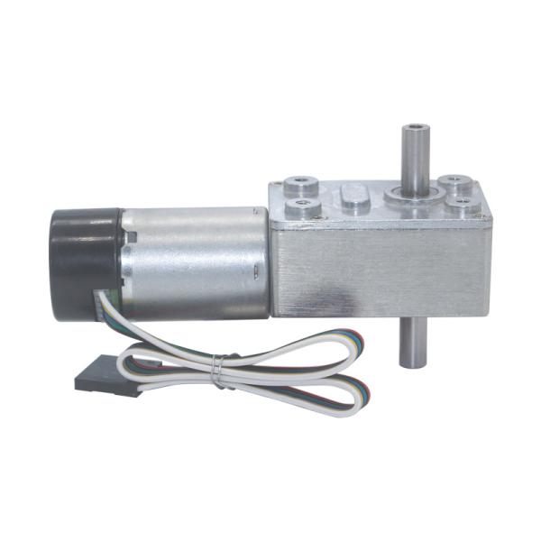 motores altos 6V 12V da engrenagem de sem-fim da C.C. do torque 90rpm com o codificador de eixo duplo