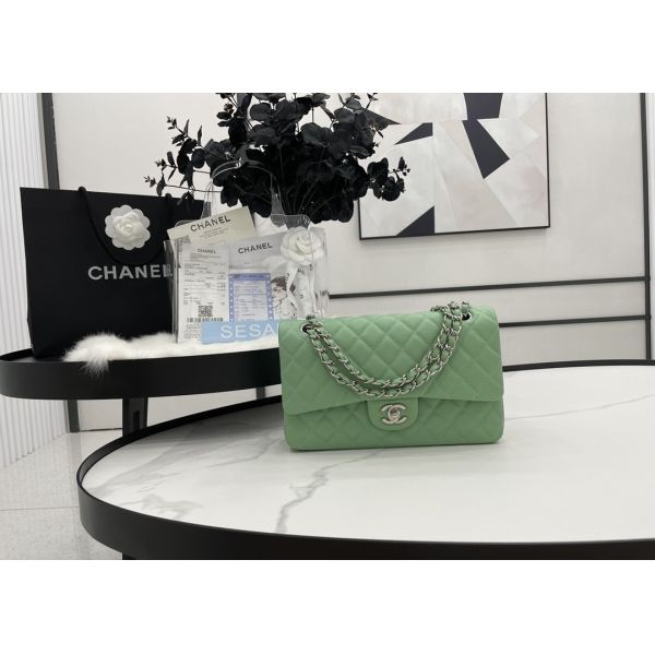 Ball Caviar Womens Chain Bag Calf Skin Inside Suede 25cm Length