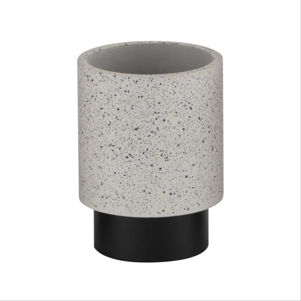 White Polyresin Terrazzo Bathroom Accessories Bath Countertop Set Round Terrazzo Soap Dispenser