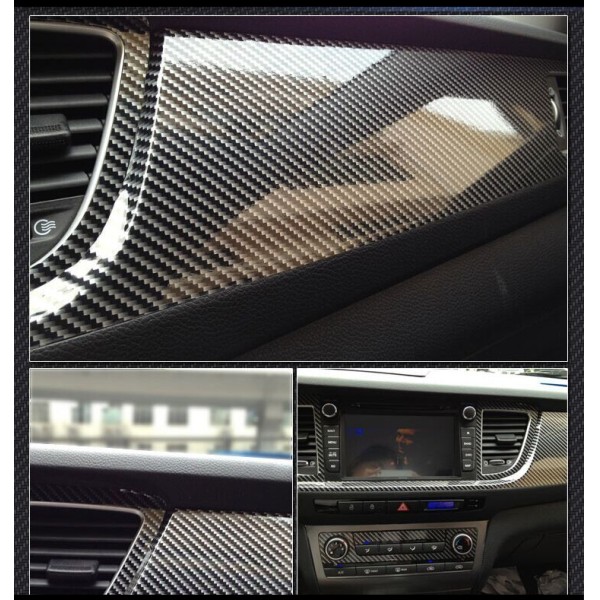 6D PPF Carbon Fiber Gold Surface Car Vinyl Wrapping Film 6.5mil