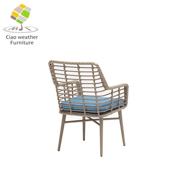 Chaise en rotin de jardin enroulée en poudre pour meubles extérieurs étanches à l'eau et au soleil