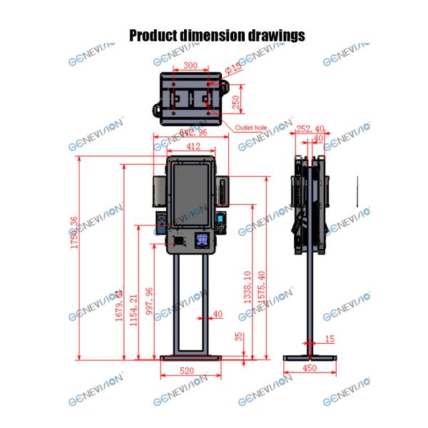 Двойной, который встали на сторону терминал POS машины заказа обслуживания собственной личности фаст-фуда Cashless 24 дюйма