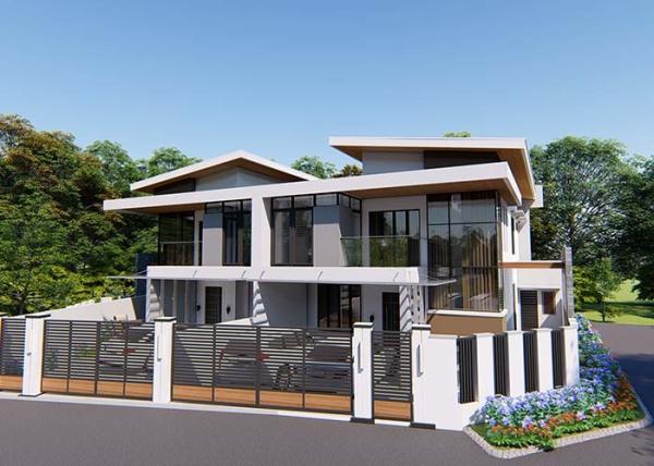 Dois andares de aço leve pré-fabricadas casas modernas pré-fabricadas estruturas de aço leve