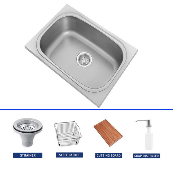 Нержавеющая сталь с одной раковиной квадратная чаша дизайн крана / корзины / ножа / доски / нержавеющей сталь слив