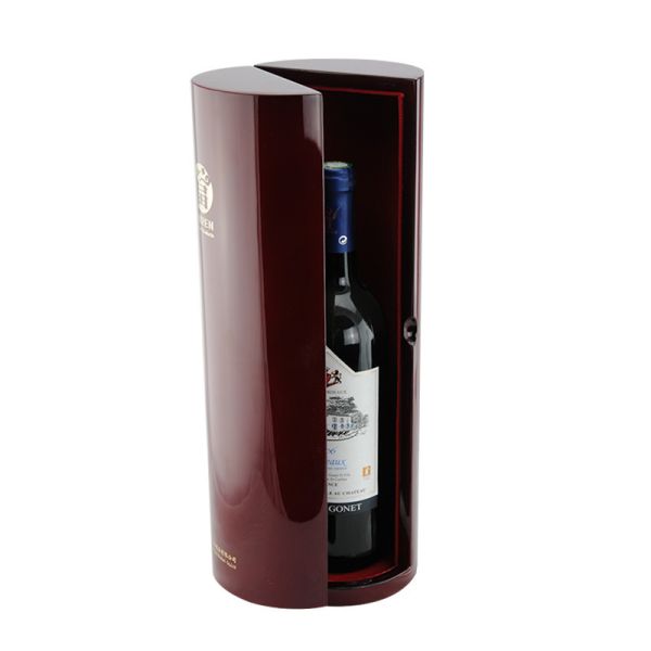 Custom Black Personalised Wine Gift Box Durable With Cylindrical Design