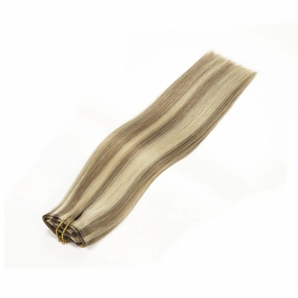 Clip in Hair Extensions 100% Human Raw Indian Hair Clip Ins No Shedding Dyeable