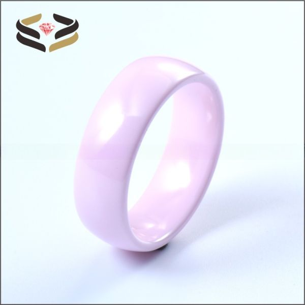 Anillos de cerámica rosa de 4 mm/6 mm/8 mm para hombre y mujer con tasación de terceros