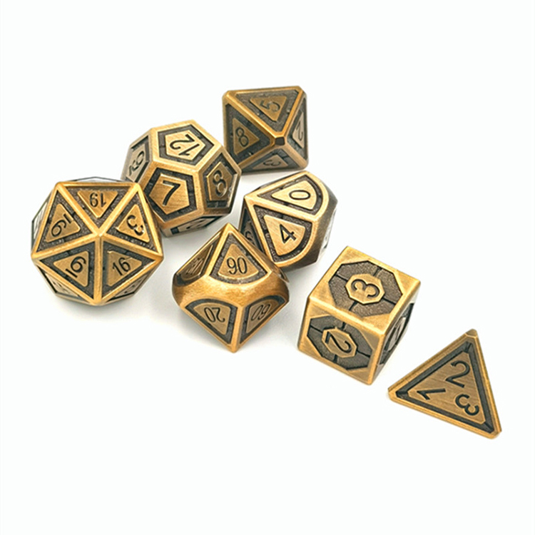 Customized Color Zinc Alloy Metal Dice Set - Durable Polyhedral RPG Dice for Tabletop Games