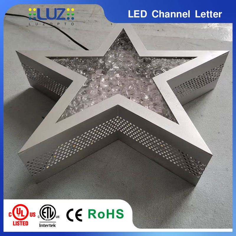 Custom Frontlit Sparkling Acrylic & Perforated Stainless Steel LED Channel Letter Sign