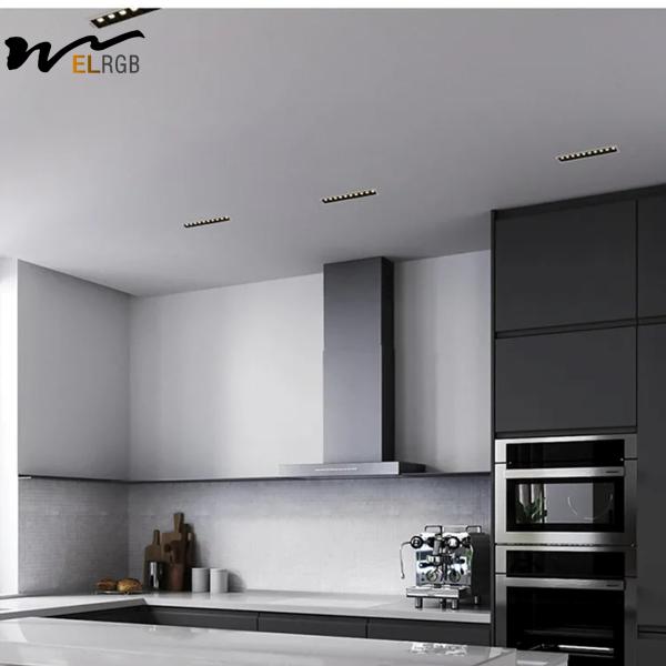 IP55 Iluminação de faixa LED de teto em repouso 7W 10W 2700K-3000K Branco quente
