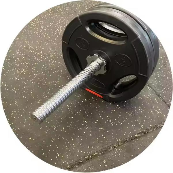 15KG Gym Rubber Bumper Plates Black Cast Iron Bumper Plates 33 LB