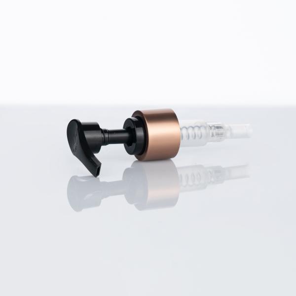 24/410 Black and Gold High-necked Electroplated Aluminum Plastic Pump Head for Shower Gel Bottle