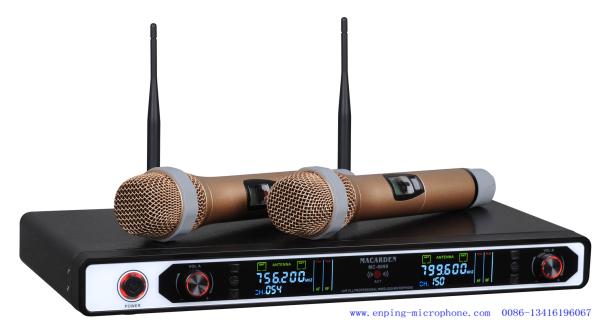 8099/professional infrared selectable frequency dual channel wireless microphone/smart apprearance/hot sell