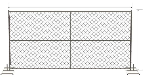 chain link temporary construction fence panels 6FT X 10F Mesh 2 3/8  x 2 3/8 ( 60mm x 60mm ) x 12 gauge wire