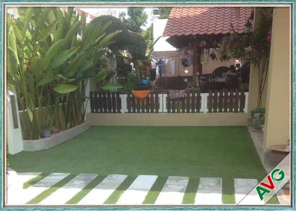 Weather Resistance Garden Artificial Grass 11200 Dtex Field Green / Apple Green