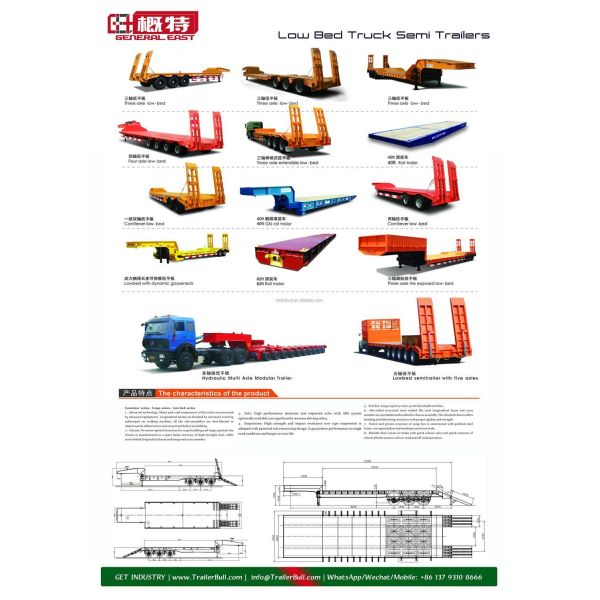 40FT 100 toneladas Fgn Mafi remolque remolque para mercancías y materiales estáticos pesados en la industria del transporte marítimo