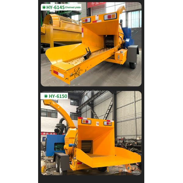 Crush Biomass Waste Wood with 102/110hp Turbo Diesel Engine Tree Grinder Wood Chipper