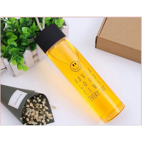 High Quality Glass Transparent Water Bottle 22*5.5cm Logo Customized