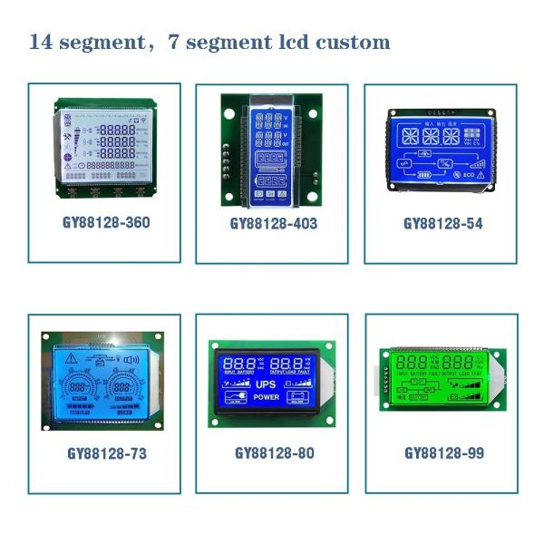 Backlight Optional Colors 16 Segment TN LCD 14 Segment Large 7 Segment LCD Display Digit HTN STN Monochrome Display