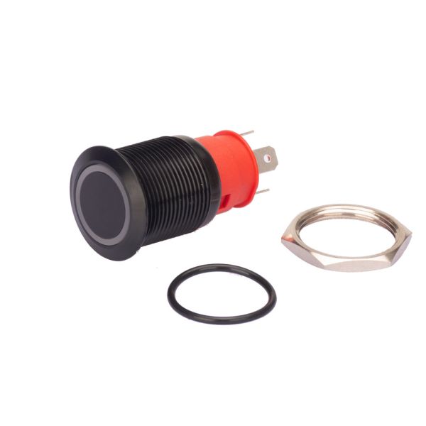 Large Current Push Button Switch Led Illuminated 15A 19mm Aluminum Self Locking